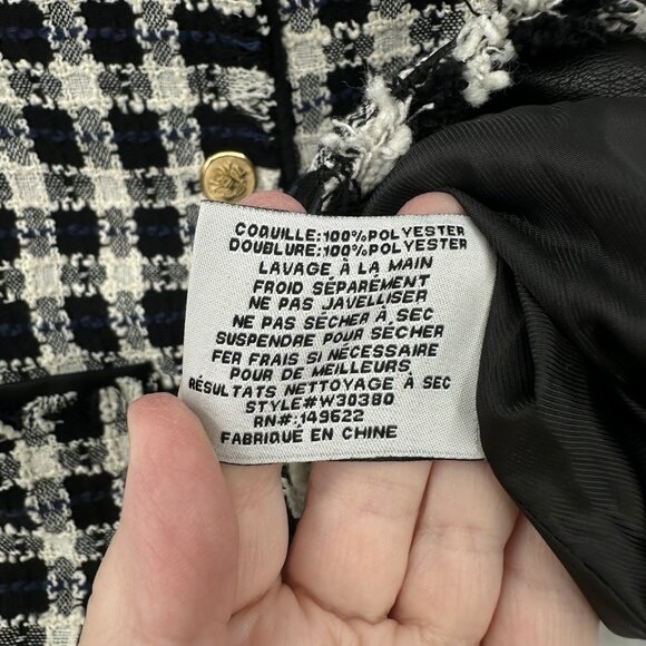 WALTER BAKER baca jacket blazer tweed fringe trim gold buttons old money M - Picture 11 of 11